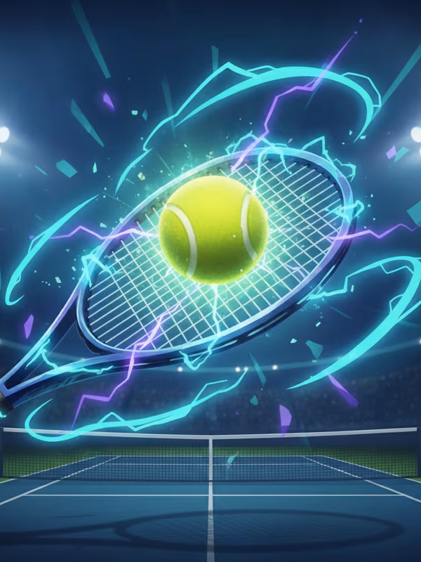 Ace Smash slot cover with a glowing tennis ball exploding off a racket