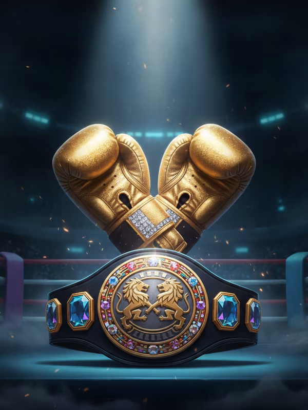 Ring Legends slot cover with golden boxing gloves and a championship belt